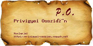 Privigyei Osszián névjegykártya